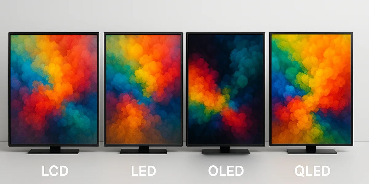 Diferenta intre LED, QLED, OLED si MiniLED la televizoare 4K - comparatie vizuala